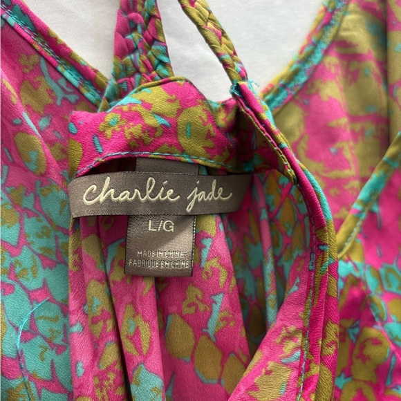 Charlie Jade Pink and Green High Low Dress - Picture 7 of 7